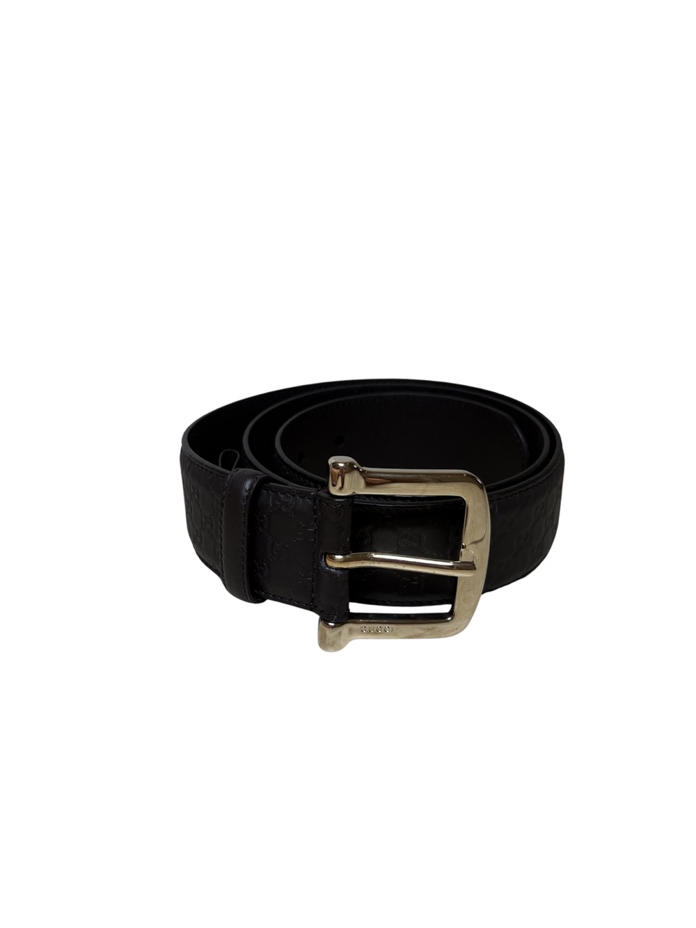 Gucci Black Leather Men's Belt with Gold-Tone Buckle